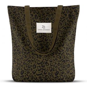 Emma Jonasson Sac en toile de jute avec fermeture éclair et poche intérieure - Sac de courses élégant pour femme - Sac de courses avec longue poignée - Sac parfait comme sac fourre-tout, sac en tissu, (Emma Jonasson, neuf)