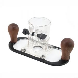 Snowchecking Gabarit de d&eacute;fonceuse en bois - Base de support pour tailler les stratifi&eacute;s - Outil de coupe du bois - Accessoire de fraisage avec poign&eacute;es en bois (noir) (VerveRadiant, neuf)