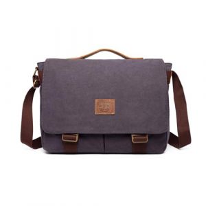 FANDARE Toile Sacs bandouli&egrave;re Sac de Messager Mallette Sacoche &agrave; Bandouli&egrave;re Homme Femme Sac de Messager Sacoche Ordinateur Canvas Sacs Business pour Travail Affaires Sac &agrave; Main Bleu Gris (BEWMER S.R.L., neuf)