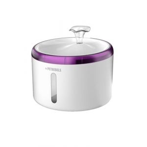 Petrebels Spring 20 Fontaine &agrave; eau pour chat avec LED, ultra silencieuse, filtre &agrave; charbon actif, 2,4 l, couleur blanche (Petrebels, neuf)