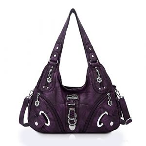 Angel Kiss Femme Sacs à bandoulière Sacs à Main portés Cuir Grand Capacité Main en PU Cuir Souple Femme Cabas Sac D'épaule Mode Travail bureau Shopping Voyage Elégant Sac messager (Rue Voyage, neuf)