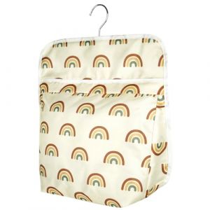 Vicloon Sac à Pinces à Linge, Panier de Rangement pour Pinces à Linge avec Crochet pivotant à 360°, Grande Capacité Pince à Linge Organisateur pour Pinces à Linge, Petits Objets (Arc-en-Ciel) (HANSBUY, neuf)