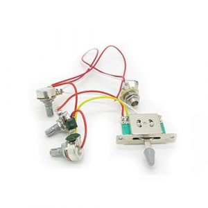 White Hat Kit de faisceau de câblage pré-câblé pour guitare Stratocaster – 3 pots de 500 K, 1 volume, 2 boutons de contrôle de tonalité, interrupteur 5 voies (EasePlus, neuf)