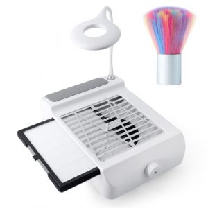 Aspirateur Ongle Professionnelle, Aspirateur Table Manucure, Puissant Onglerie Collecteur de Poussière Ventilateur Aspirateur, Aspiration Réglable (Blanc) (FRspread SCM, neuf)