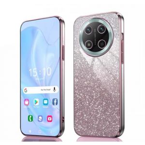 GOKEN Coque pour Honor Magic 7 Lite 5G / Honor X9c - Housse Antichoc en Silicone Souple, Étui avec Bords Électroplatinés et Carte à Paillettes Intégrée, Cover Case, Rose Dégradé (ALIDOU, neuf)