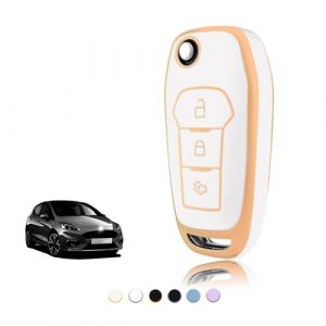 TOOMUME Coque Clé TPU, Etui Clé Étui Clé Adapté pour Ford Fiesta Focus Puma Mondeo Ecosport Explorer Kuga Ka Tourneo Connect Ranger F150, Couvre Clef Cache Cle Voiture Telécommande - Flip Key (TOOMUME, neuf)