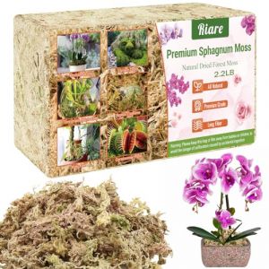 Riare 1kg Sphaigne pour Plante Naturelle Compressé Sphaigne pour Orchidées Mélange pour Pot - pour la Culture de Plantes à la Maison,Fée Jardins (1kg) (YLGA, neuf)