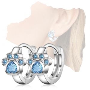 COYUN 2 pcs Bijou boucles d'oreilles pour enfant patte de chien strass, d'oreilles à tige en forme de patte de chat, Boucles d'oreilles pour enfants Pattes de chien, Boucles d'oreilles pour chat, Bleu (HLWA RETAILS LTD UKSTORE, neuf)