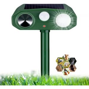 Répulsif Chat Ultrason,Repulsif Chat Solaire 3 Modes,Répulsif pour Animaux Étanche IP54 avec Lumière LED et Détecteur de Mouvement,répulsif Chat Exterieur Jardin pour Anti Chats Chiens Souris Ratons (Longtingdianzi, neuf)