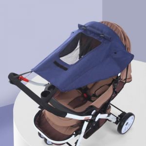 Pare-soleil Universel pour Poussette Auvent de Poussette Réglable Voile d'ombrage Landau Protégé du Soleil et du Vent Capote Ombrelle de Nacelle Imperméable Parasol Couverture de Soleil avec Hublot (YiluobeiEU, neuf)
