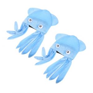 Toyvian Lot de 2 Chapeaux Pieuvre Bleus en Peluche pour Adultes et Gar&ccedil;on et Filles Accessoires de Cosplay Amusants et Extravagants Chapeaux de D&eacute;guisement Originaux pour F&ecirc;tes (Ronymar, neuf)