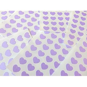 Petit 10x8mm (0.4" X0.8 ") Forme de C&oelig;ur Code Couleur Autocollants - Lot 256 en C&oelig;urs &Eacute;tiquettes Collantes pour Loisirs Cr&eacute;atifs, Fabrication Cartes & D&eacute;coration - 32 Disponibles - P&acirc;le Violet Lilas (Minilabel, neuf)