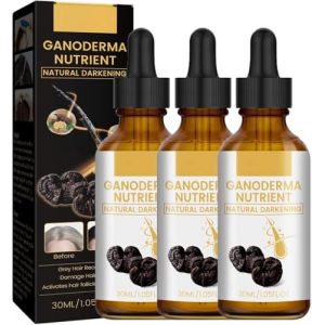Traitement anti-cheveux gris 30 ml, Restaure la couleur naturelle des cheveux, Ganoderma Nutrient, fon&ccedil;age naturel, s&eacute;rum couvrant les cheveux gris pour des cheveux plus volumineux (Qilingtong, neuf)