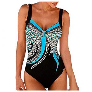 Maillot Bain Femme 1 Piece Grande Taille Menstruel Maillot De Bain Shorty Transbronzant Shorty Piscine Bikini Sexy Ronde Tankini Swimsuit Mes Commandes(Bleu,L) (uxxnjfg, neuf)