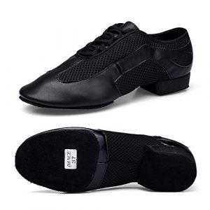 Chaussons Danse Jazz Femme PU Cuir Chaussure de Danse Salsa Latine Ballerine Gymnastique Modern Talons Confort (Webrosistol, neuf)