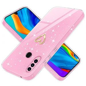 Yichxu Coque pour Huawei P30 Lite Silicone Glitter Housse avec Protection Cam&eacute;ra Anti-Rayures Souple TPU en Protection Antichoc Amour de Coeur l&eacute;g&egrave;re &Eacute;tui pour Huawei P30 Lite, Rose (Yichxu-EU Store, neuf)