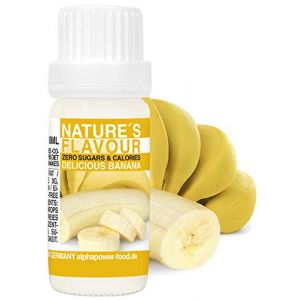 ALPHAPOWER FOOD Arôme alimentaire naturel banane délicieux I liquide - gouttes aromatisantes et édulcorant sans sucre, 1x10ml goût délicieux, vegan liquid sweetener Flavour Drops, Flavdrops (ALPHAPOWER FOOD, neuf)