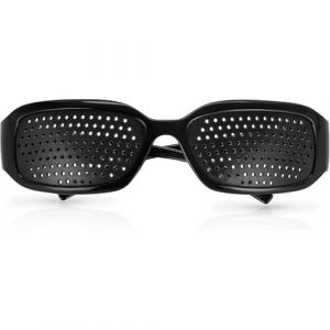 welsberg Lunettes &agrave; Grille, Verres &agrave; St&eacute;nop&eacute; pour l'entra&icirc;nement et la Relaxation des Yeux, Pinhole Glasses, Noir (FlashFire DE, neuf)