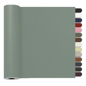 Simili Cuir Autocollant, 40 x 300cm Patch de Réparation en Cuir, Patch Cuir Auto-adhésif Rénovation Pour Siège de Voiture, Meubles, Canapé, Sacs à Main, Vestes, Chaises.(Gris Clair) (ZR-EU, neuf)
