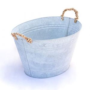 Antikas Bassine en zinc pour le jardin et la ferme Style romantique (discountastic, neuf)