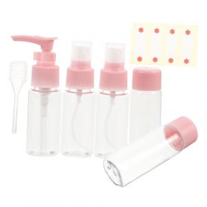 VINTORKY Lot de 7 Sets de Bouteilles de Voyage Rechargeables &Eacute;tanches en Plastique Transparent Nacr&eacute;, Format Compact, pour Shampoing, Lotion et Cosm&eacute;tiques, Trousse Toilette Portable pour Voyages (Wesidun, neuf)