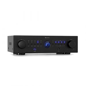 Auna Amplificateur Audio, Amplificateur Hifi Système Stéréo Recepteur Bluetooth Hifi pour Ampli Stereo, Ampli Hifi Contrôle Basses et Aigus, Univers Hi-fi, Amplificateurs 4 Canaux, Télécommande, AUX (Electronic-Star-FR, neuf)
