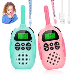 Apritsce Talkie Walkie Enfants, 2 Pièces Talkie Walkie Rechargeable, Walkie Talkie Cadeau Jouet pour Fille Et Garçon (Trans Cargo Success, neuf)