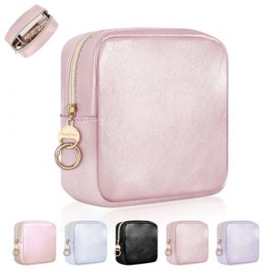 Petit Trousse Maquillage Femmes Trousse de Maquillage pour Rangement &agrave; Cosm&eacute;tique Mini Trousse de Toilette Fille en Cuir PU pour Voyage Accessoires Cadeau Anniversaire Femme Filles Amie Maman(Rose) (playexen, neuf)