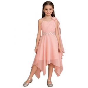 Freebily Robe de Mariage Enfant Fille Fleur Et&eacute; Robe Demoiselle d'honneur F&ecirc;te Anniversaire Une Epaule Dos Nue 5-16 Ans Rose 9-10 Ans (MissPretty, neuf)