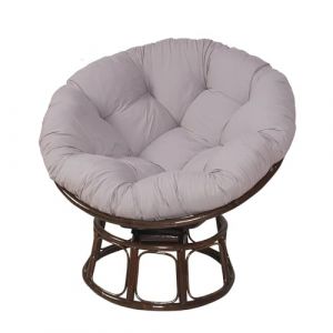 Surwin Papasan Coussins de Chaise Ronds, Housse de Coussin Papasan, Coussins pour Chaises de Jardin, Coussin de Chaise pour Intérieur,Extérieur,Salon,Jardin,Balcon (100x100cm,Gris Clair) (Yiwin, neuf)