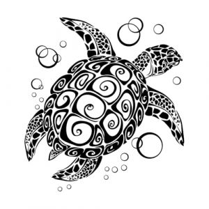 Autocollant mural en forme de tortue de dessin animé pour chambre de bébé, salle de bain, sous la mer, bulles de l'océan, animal, tortue, chambre d'enfant, vinyle-S-45x48cm-Black (LIUJIAHAO Sticker, neuf)