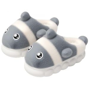 Pantoufles animaux pour femmes Chaussons de requin Chaussons en coton d'hiver doux et chauds en peluche (Grey white, Adulte, Femme, 42, Num&eacute;rique (intervalle), Syst&egrave;me Taille Chaussures EU, 43, Moyen) (YILANLAN, neuf)