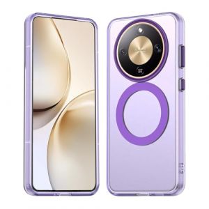 HAOYE Coque Magn&eacute;tique pour Huawei Honor Magic 8 Lite / Magic8 Lite - &Eacute;tui TPU+PC Mince avec Finition Mate, Anti-Trace Antichoc Housse Compatible avec MagSafe Accessoires - Violet (Haoyes, neuf)