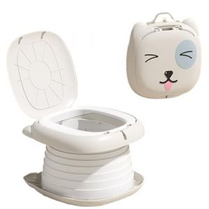 Potty Portable pour Tout-Petit, Pot de Voyage Pratique et Pliable avec Sac Poubelle et Sac de Rangement pour Voiture, Camping, extérieur, intérieur, Gris, Tout-Petit Voyage | (YichangYunyunWangluoYouxianGongsi, neuf)