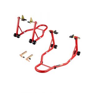 VEVOR Béquille Roue Avant et Arrière, Lève Moto Charge 385,6 kg, avec Fourche Avant Double, Fourche Arrière U+L, Bras Oscillant, Compatible avec la Plupart des Motos Yamaha, Honda, Kawasaki, Suzuki (VEVOR Direct Store FR, neuf)