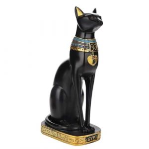 Statuette Chat égyptien,Sculpture de Chat egyptien,22cm Chat Egypte Decoration resine,Statue en résine en forme de chat égyptien,Sculpture de Collection de Figurines de Chat Noir,décoration chat (S) (KnowStoree, neuf)