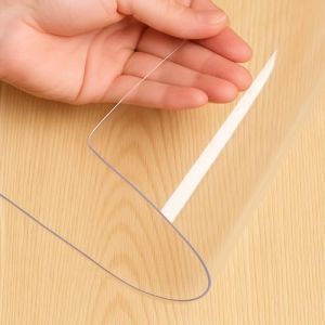 PRINT.GG Nappe Transparente &Eacute;paisse 2mm Protection Table, Nappe Rectangulaire Impermeable sur Mesure, Set de Table Lavable, Toile Cir&eacute;e Cuisine Bureau Salle &agrave; Manger, Film PVC 2mm Contact Alimentaire (PRINT-GG, neuf)