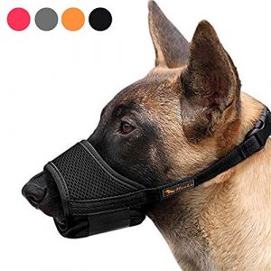 HEELE Museli&egrave;re pour Chiens Museli&egrave;re Souple R&eacute;glable Nylon, Museliere Anti Aboiement Anti-Morsure, Moyens et museliere Petit Chiens, XL, Noir (Heele Euro, neuf)