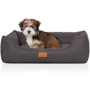 Knuffelwuff Lotte Panier en Velours avec Aspect Tissage Main Gris XL 105 x 75 cm (Knuffelwuff, neuf)