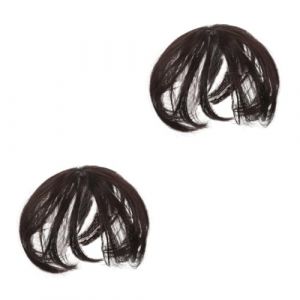 Beaupretty 2 Pièces Pièce de rechange pour frange perruque pour les femmes cheveux humains vaporeux chignon chignole cheveux courts perruque synthétique marron Morceau de cheveux crête (lorianca, neuf)