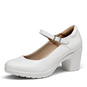 DREAM PAIRS Escarpins Femme Mary Jane Chaussures à Talon Haut Classiques Escarpin à Bout Rond Confortable,Size 37,Blanc,SDPU2231W-E (dreampairsEU, neuf)