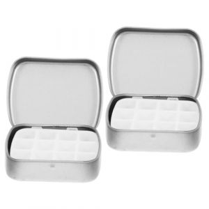 NIYANGLE 2pièces Palette De Peinture Portable Avec Couvercle Boîte à Aquarelle Métal Pour Rangement De Matériel Artistique De Argenté Idéale Pour Artistes Déplacement (Telinei, neuf)