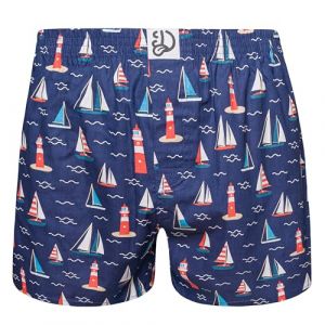 Dedoles Boxer Homme & Garçon sous-vêtements Caleçon Coton Beaucoup Designs Amusants, Couleur: Bleu, désign: Phare et Bateaux à Voile (caleçons), Taille: 2XL (Dedoles Official, neuf)