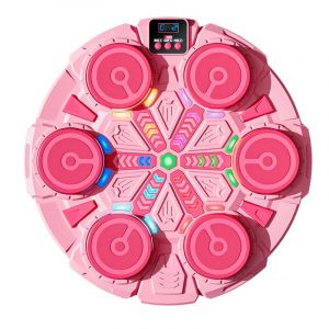 Machine de Boxe Musicale Bluetooth Intelligente, Cible de Boxe Intelligente Murale, Chargement USB, équipement d'entraînement de Boxe, Cadeaux pour Enfants, Adultes (Rose-B) (TIMAR STORE S.R.L., neuf)