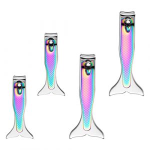 minkissy 4 Pi&egrave;ces Coupe-ongles trousse de manucure tondeuses ongle de main Clous Gel clips ciseaux ongles ciseaux &agrave; ongles kit de soin des ongles outil de coupe des ongles Acier inoxydable (Master Self, neuf)