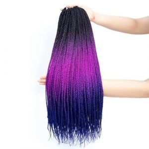 WBLSPA Box Crochet Hair Braids 24inch Extension de Cheveux synthétiques pour Tresses tressage Cheveux pré-étirés-T1B/Purple-24inch-CHINA-6Pcs/Lot (guangzhouliyeshangmaoyouxiangongsi 85244, neuf)