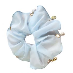 Anneaux à cheveux élastiques à la mode avec perles amovibles en forme d'étoile pour femme pour fête, mariage, coiffures quotidiennes avec perles et étoile en cristal (guangzhoujucikejiyouxiangongsi, neuf)