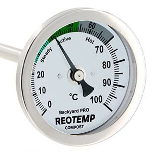 REOTEMP Backyard Pro Thermom&egrave;tre &agrave; compost, tige de 61 cm (24 po), avec guide de compostage (0-100 Celsius) (NEXUSCORP LLC, neuf)