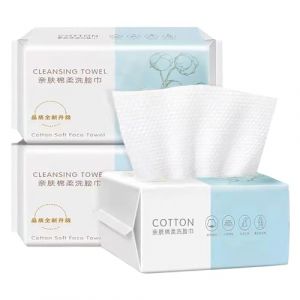 vejtmcc Lot de serviettes jetables pour le visage, gants de toilette en coton, serviettes pour le lavage et le séchage, pour le nettoyage et le maquillage, bleu foncé (I, A) (Vejtmcc, neuf)