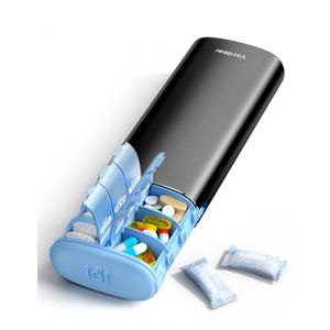 Vaydeer Pilulier Semainier 7 Jours Matin & Soir &ndash; Bo&icirc;te de M&eacute;dicaments Grande Capacit&eacute;, Pilulier M&eacute;tal AM PM Compact Voyage, Semainier M&eacute;dicament &Eacute;l&eacute;gant pour Vitamines & Compl&eacute;ments (Vaydeer UK, neuf)